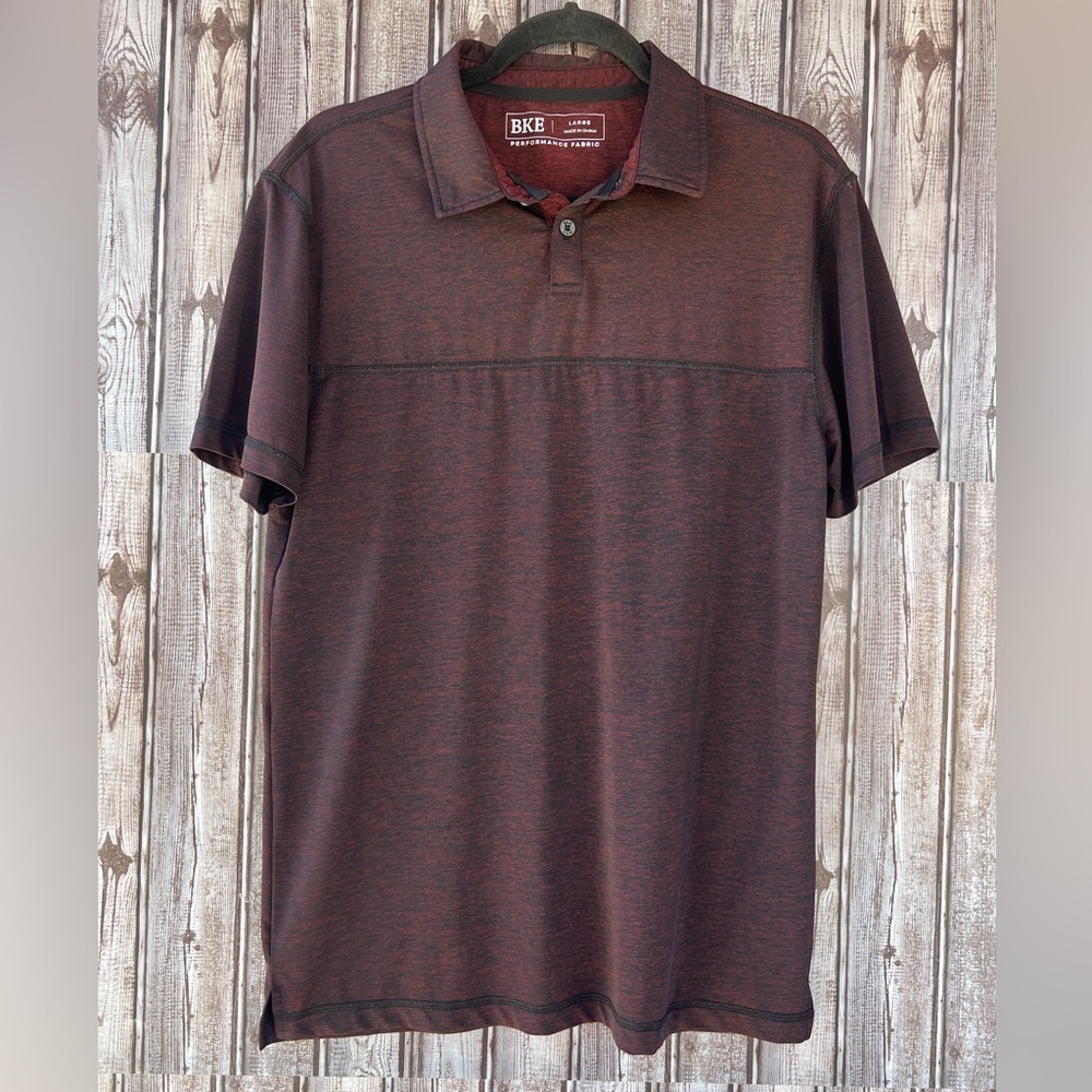 BKE Men's Burgundy Polo Shirt Size L